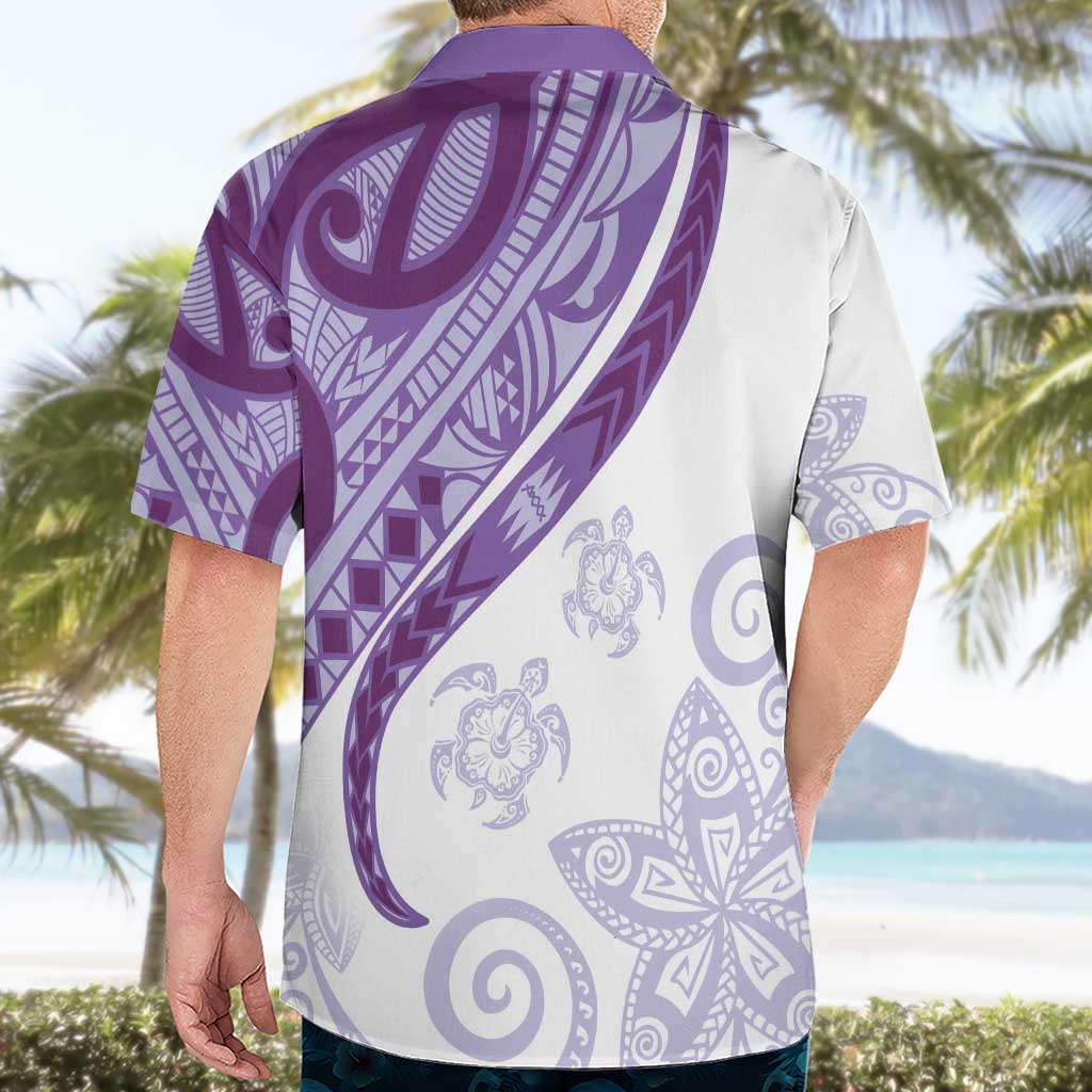 Purple Polynesian Tribal Turtle Floral Pattern Hawaiian Shirt LT05 - Polynesian Pride