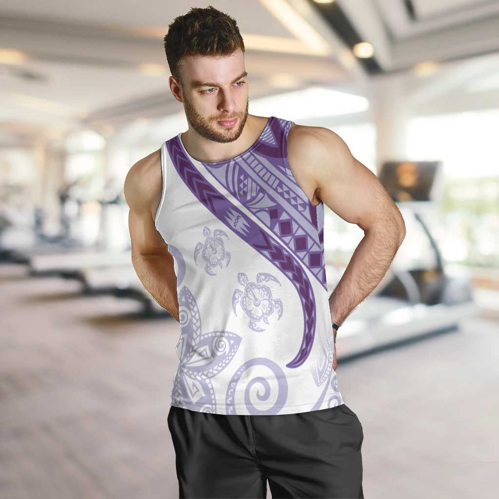 Purple Polynesian Tribal Turtle Floral Pattern Men Tank Top LT05 Purple - Polynesian Pride