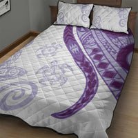 Purple Polynesian Tribal Turtle Floral Pattern Quilt Bed Set LT05 - Polynesian Pride