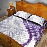 Purple Polynesian Tribal Turtle Floral Pattern Quilt Bed Set LT05 - Polynesian Pride