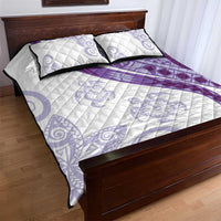 Purple Polynesian Tribal Turtle Floral Pattern Quilt Bed Set LT05 - Polynesian Pride