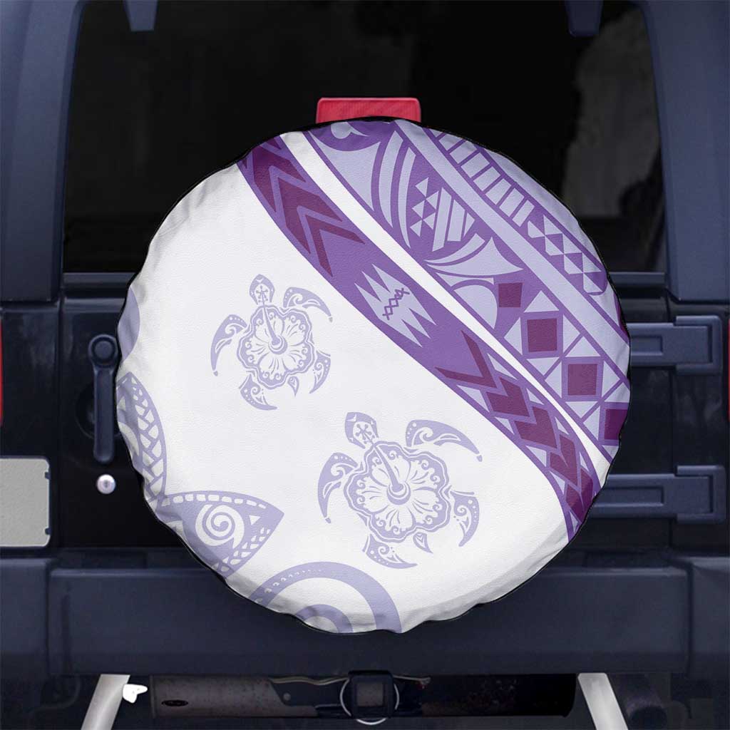 Purple Polynesian Tribal Turtle Floral Pattern Spare Tire Cover LT05 - Polynesian Pride
