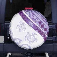 Purple Polynesian Tribal Turtle Floral Pattern Spare Tire Cover LT05 - Polynesian Pride