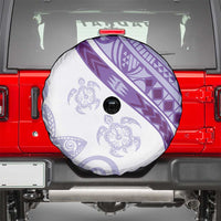 Purple Polynesian Tribal Turtle Floral Pattern Spare Tire Cover LT05 - Polynesian Pride