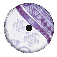 Purple Polynesian Tribal Turtle Floral Pattern Spare Tire Cover LT05 - Polynesian Pride