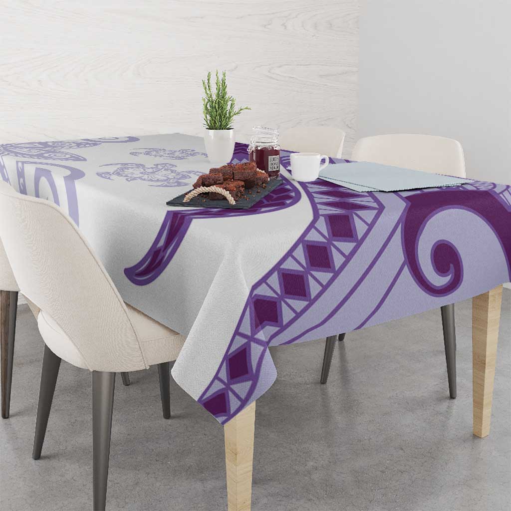 Purple Polynesian Tribal Turtle Floral Pattern Tablecloth LT05 - Polynesian Pride