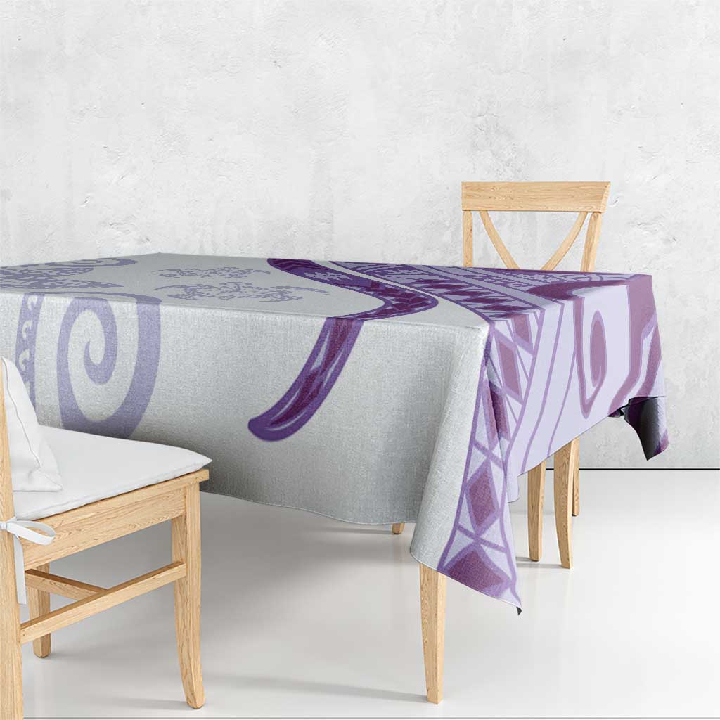 Purple Polynesian Tribal Turtle Floral Pattern Tablecloth LT05 - Polynesian Pride