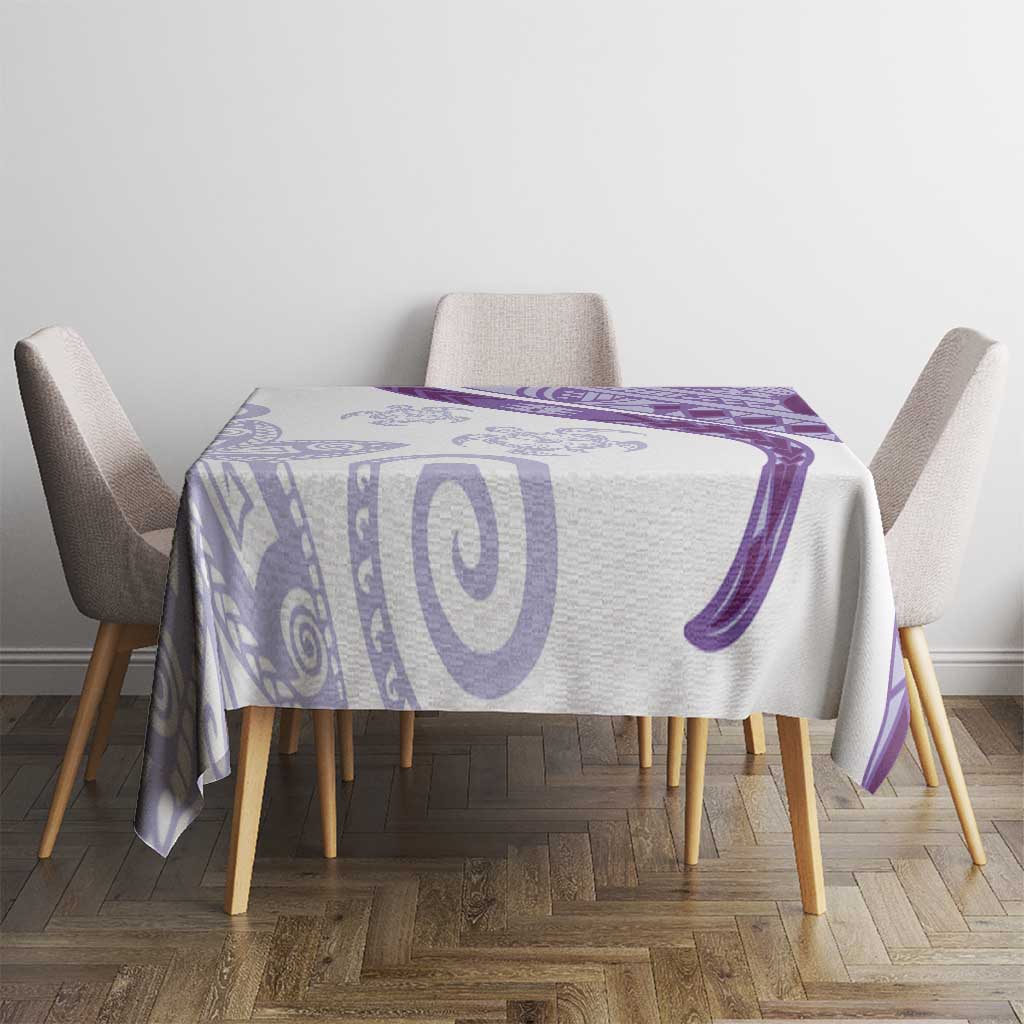 Purple Polynesian Tribal Turtle Floral Pattern Tablecloth LT05 - Polynesian Pride