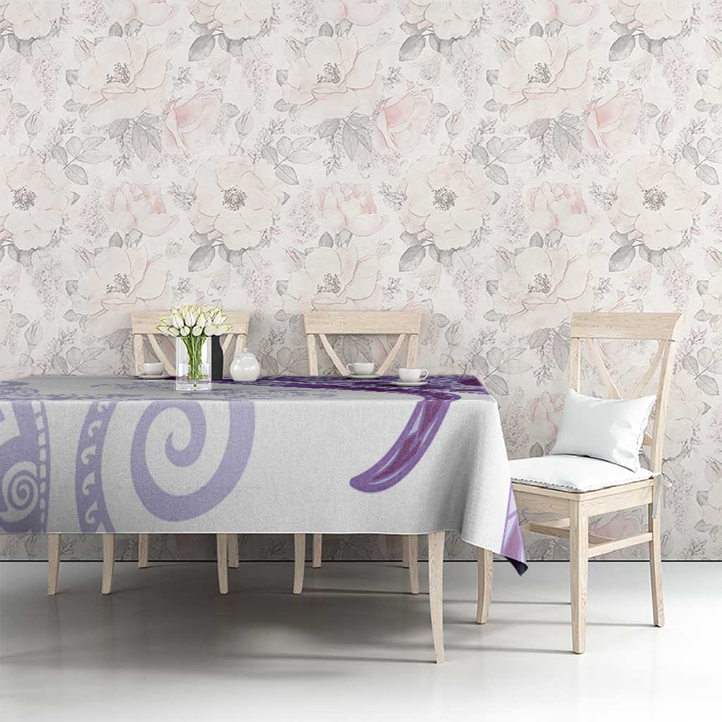 Purple Polynesian Tribal Turtle Floral Pattern Tablecloth LT05 - Polynesian Pride