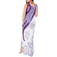 Purple Polynesian Tribal Turtle Floral Pattern Tank Maxi Dress LT05 - Polynesian Pride