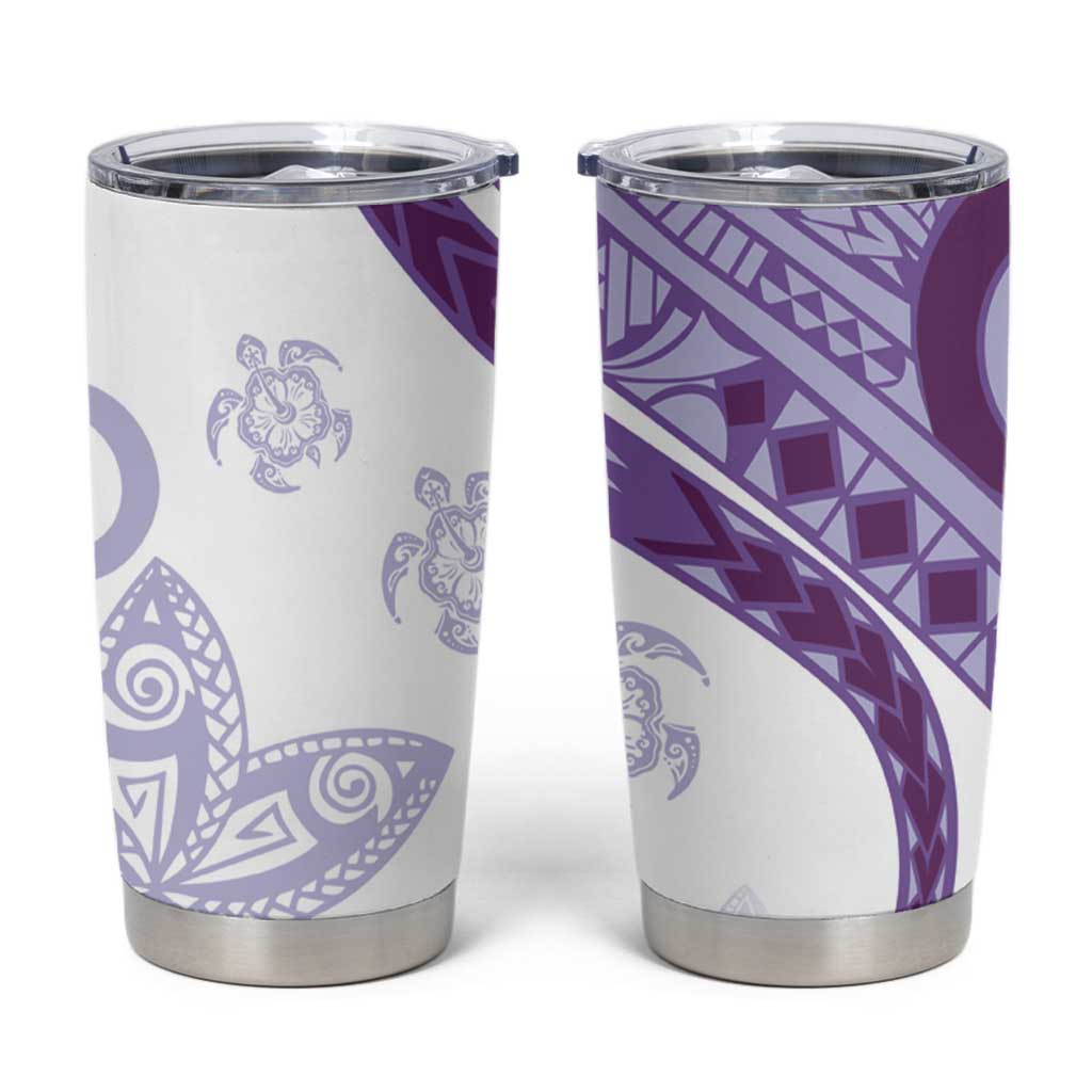 Purple Polynesian Tribal Turtle Floral Pattern Tumbler Cup LT05 Purple - Polynesian Pride