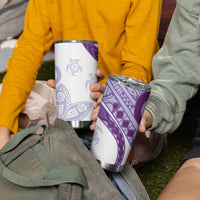 Purple Polynesian Tribal Turtle Floral Pattern Tumbler Cup LT05 - Polynesian Pride