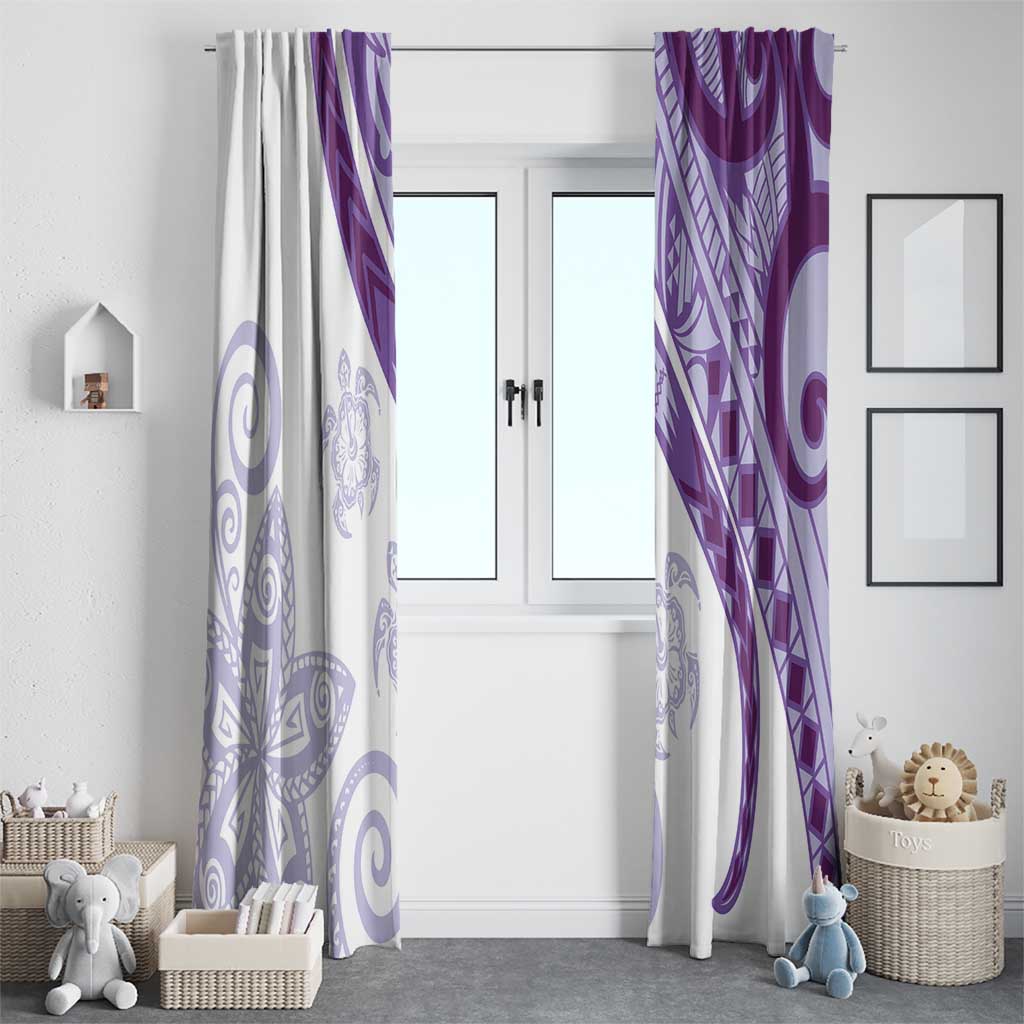 Purple Polynesian Tribal Turtle Floral Pattern Window Curtain LT05 - Polynesian Pride