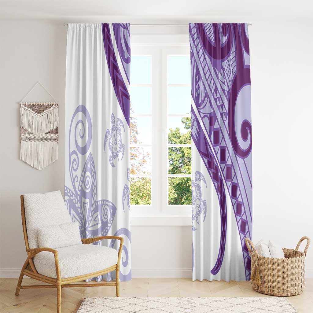 Purple Polynesian Tribal Turtle Floral Pattern Window Curtain LT05 - Polynesian Pride