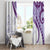 Purple Polynesian Tribal Turtle Floral Pattern Window Curtain