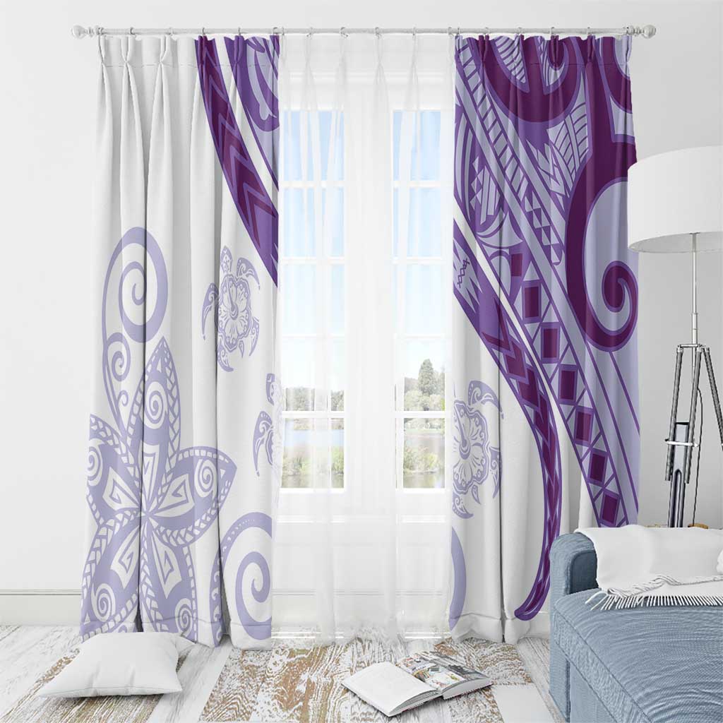 Purple Polynesian Tribal Turtle Floral Pattern Window Curtain LT05 - Polynesian Pride