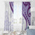 Purple Polynesian Tribal Turtle Floral Pattern Window Curtain