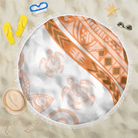 Orange Polynesian Tribal Turtle Floral Pattern Beach Blanket LT05 One Size 150cm Orange - Polynesian Pride