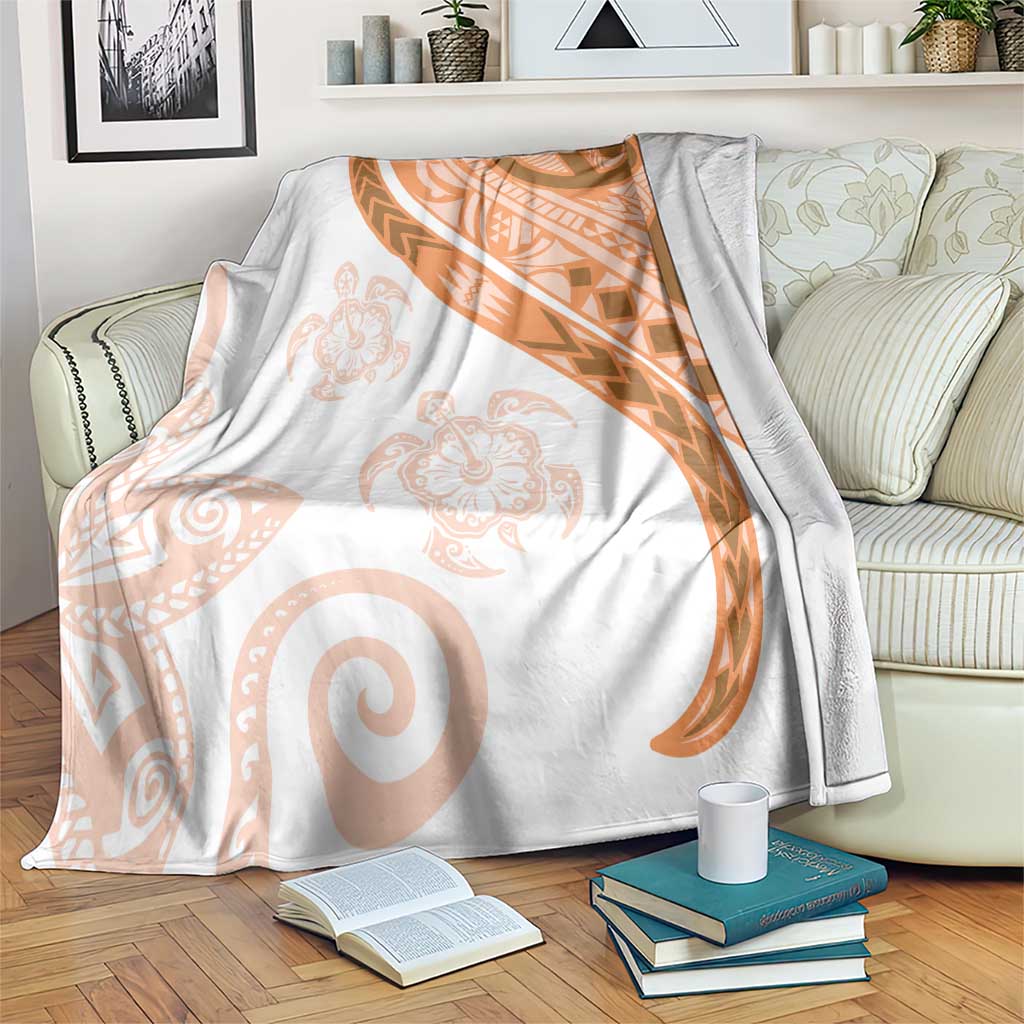 Orange Polynesian Tribal Turtle Floral Pattern Blanket LT05 Orange - Polynesian Pride
