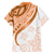 Orange Polynesian Tribal Turtle Floral Pattern Family Matching Off The Shoulder Long Sleeve Dress and Hawaiian Shirt