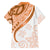 Orange Polynesian Tribal Turtle Floral Pattern Family Matching Off Shoulder Maxi Dress and Hawaiian Shirt