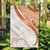 Orange Polynesian Tribal Turtle Floral Pattern Garden Flag