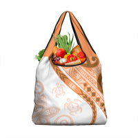 Orange Polynesian Tribal Turtle Floral Pattern Grocery Bag LT05 1-pack One Size Orange - Polynesian Pride