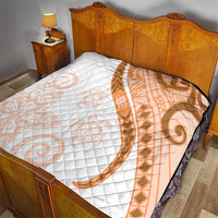 Orange Polynesian Tribal Turtle Floral Pattern Quilt