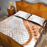 Orange Polynesian Tribal Turtle Floral Pattern Quilt Bed Set LT05 - Polynesian Pride