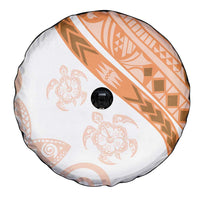 Orange Polynesian Tribal Turtle Floral Pattern Spare Tire Cover LT05 - Polynesian Pride