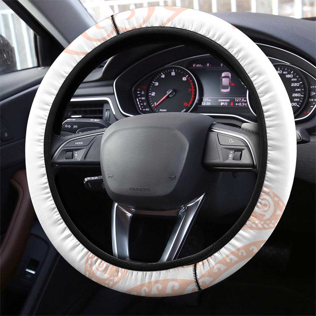 Orange Polynesian Tribal Turtle Floral Pattern Steering Wheel Cover LT05 - Polynesian Pride