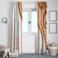 Orange Polynesian Tribal Turtle Floral Pattern Window Curtain LT05 - Polynesian Pride