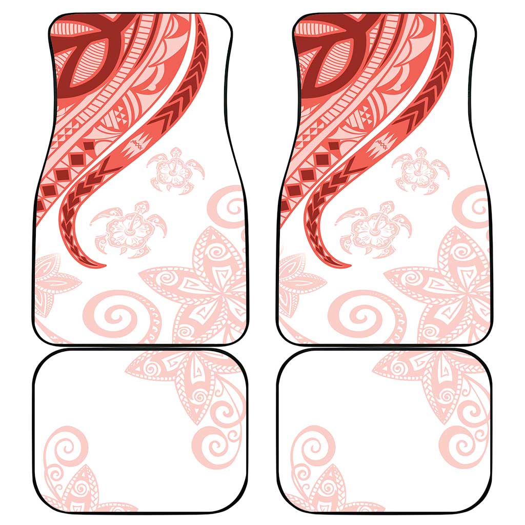 Coral Red Polynesian Tribal Turtle Floral Pattern Car Mats LT05 - Polynesian Pride