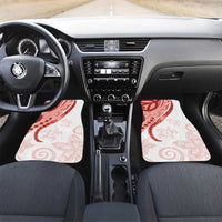 Coral Red Polynesian Tribal Turtle Floral Pattern Car Mats LT05 Set 2pcs - Front Red - Polynesian Pride