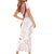 Coral Red Polynesian Tribal Turtle Floral Pattern Family Matching Short Sleeve Bodycon Dress and Hawaiian Shirt