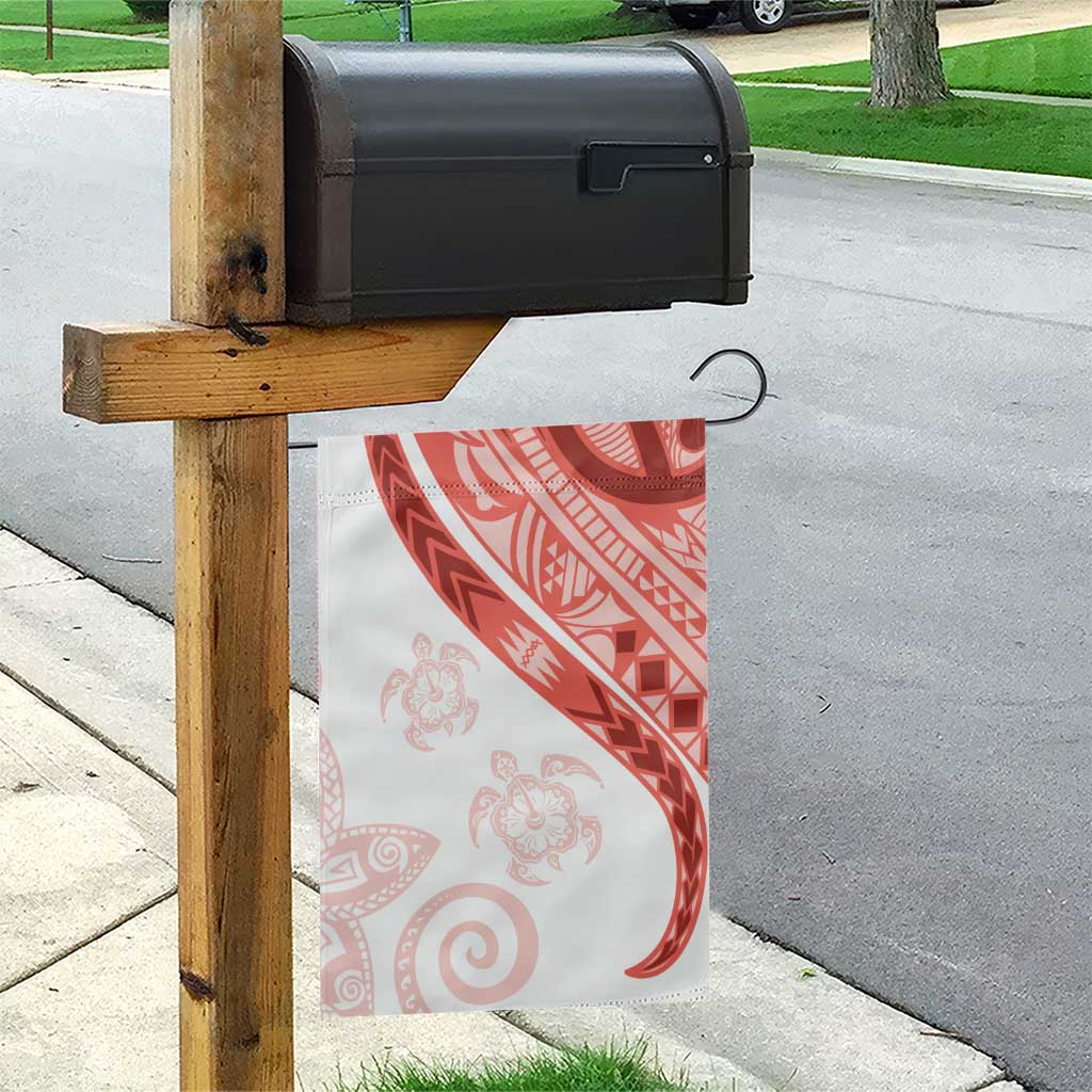 Coral Red Polynesian Tribal Turtle Floral Pattern Garden Flag LT05 - Polynesian Pride
