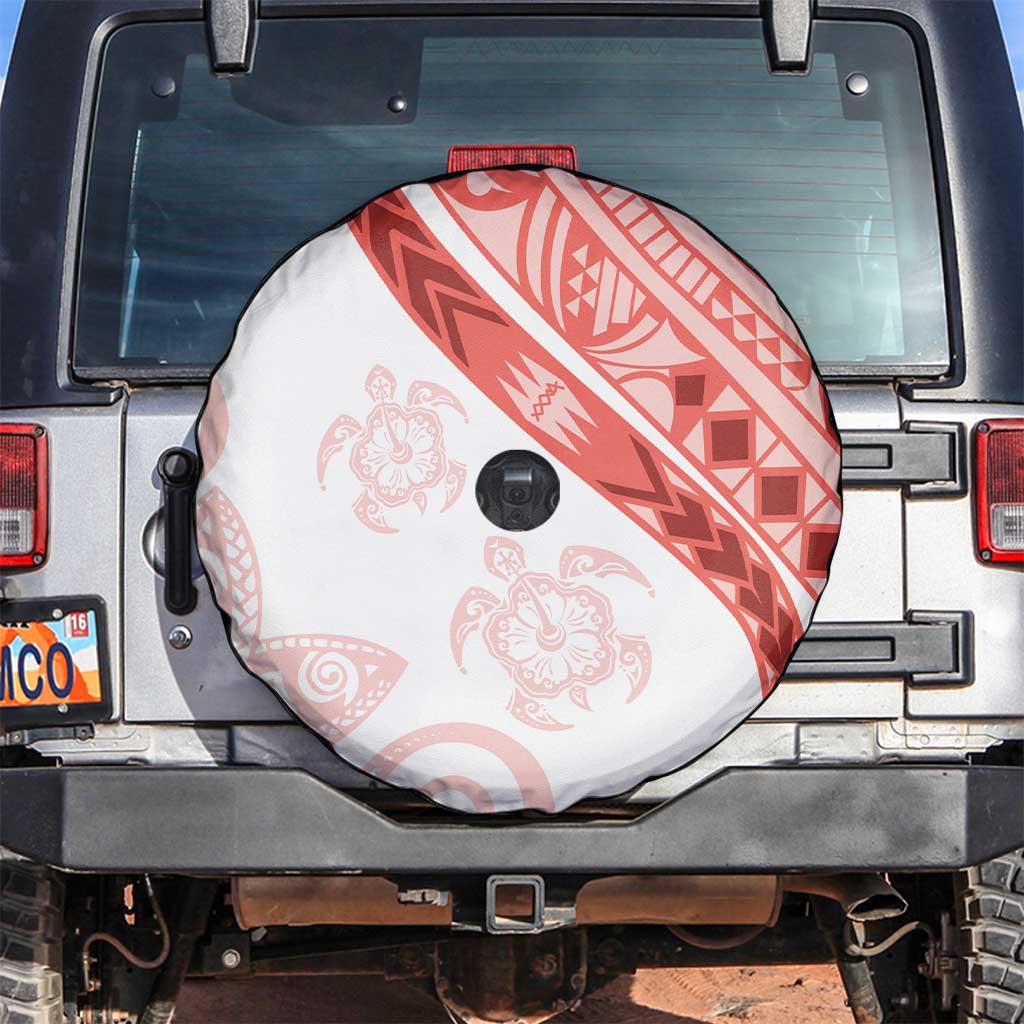 Coral Red Polynesian Tribal Turtle Floral Pattern Spare Tire Cover LT05 Red - Polynesian Pride