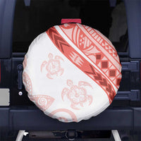 Coral Red Polynesian Tribal Turtle Floral Pattern Spare Tire Cover LT05 - Polynesian Pride