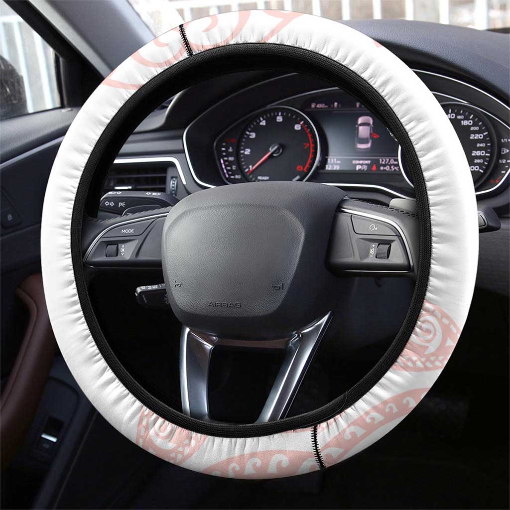 Coral Red Polynesian Tribal Turtle Floral Pattern Steering Wheel Cover LT05 - Polynesian Pride