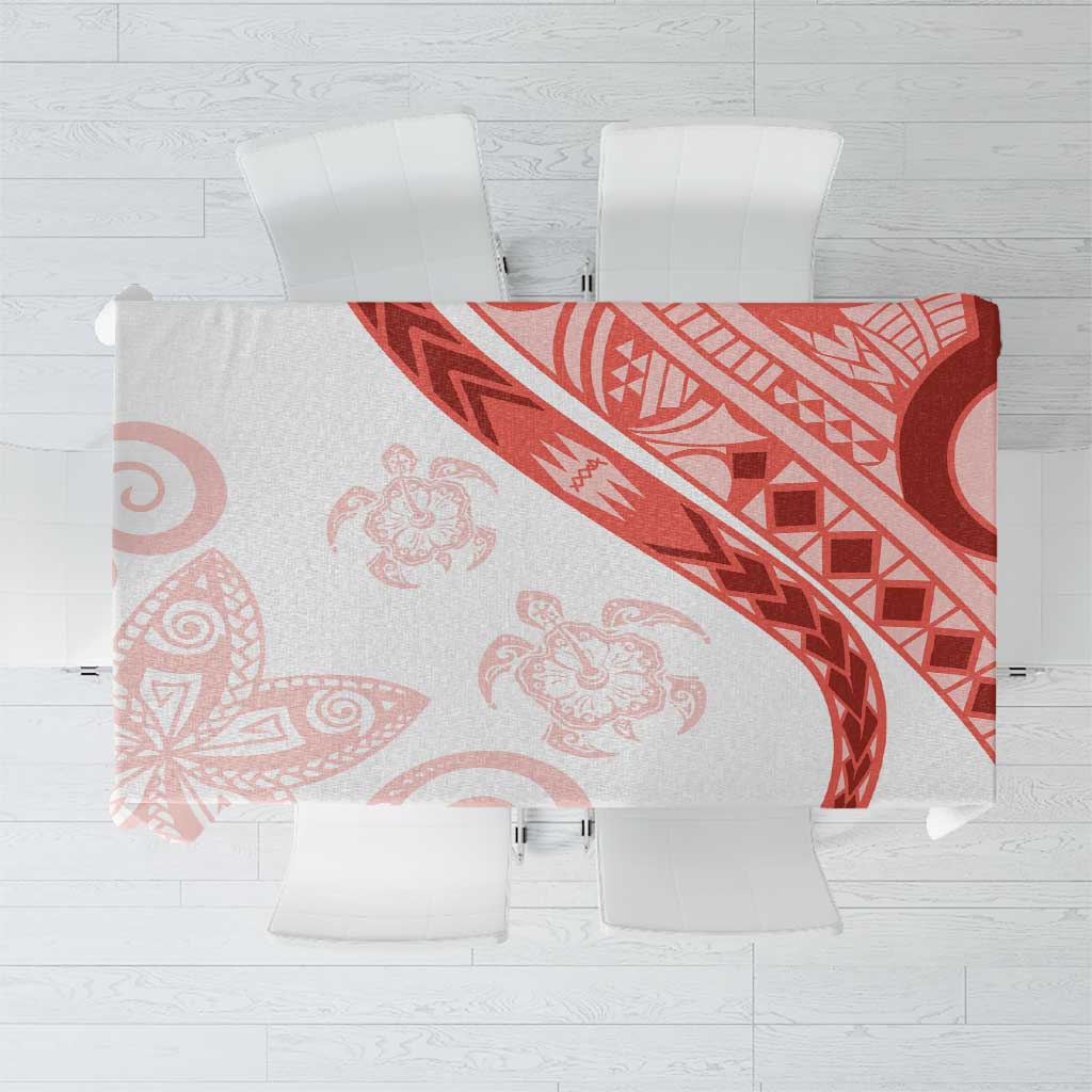 Coral Red Polynesian Tribal Turtle Floral Pattern Tablecloth LT05 Red - Polynesian Pride