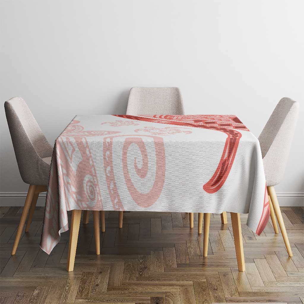 Coral Red Polynesian Tribal Turtle Floral Pattern Tablecloth LT05 - Polynesian Pride