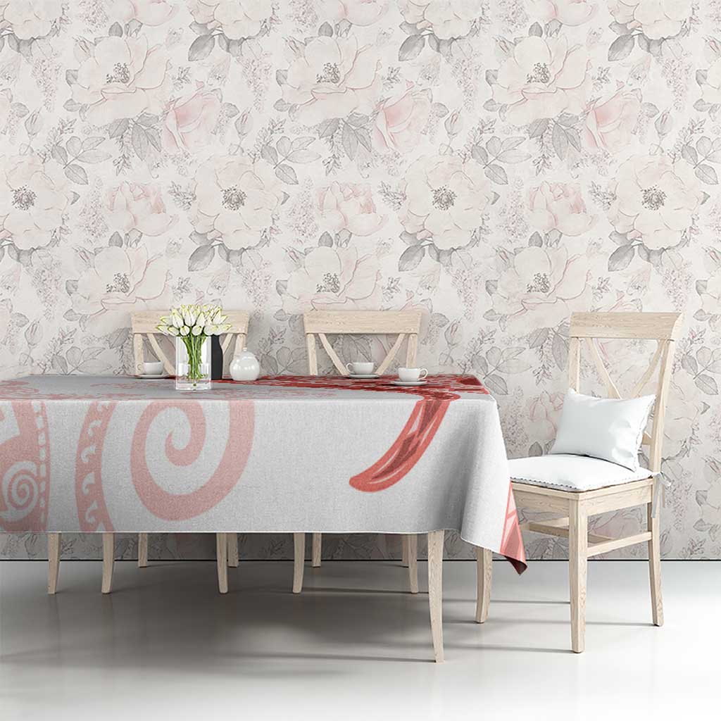 Coral Red Polynesian Tribal Turtle Floral Pattern Tablecloth LT05 - Polynesian Pride