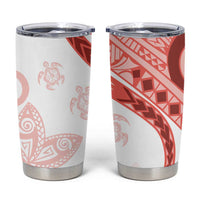 Coral Red Polynesian Tribal Turtle Floral Pattern Tumbler Cup LT05 Red - Polynesian Pride