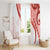 Coral Red Polynesian Tribal Turtle Floral Pattern Window Curtain