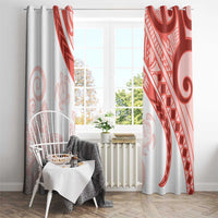Coral Red Polynesian Tribal Turtle Floral Pattern Window Curtain LT05 - Polynesian Pride