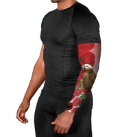 New Zealand Parrot Kaka Arm Sleeves Maori Koru With Pohutukawa Flowers LT05 - Polynesian Pride
