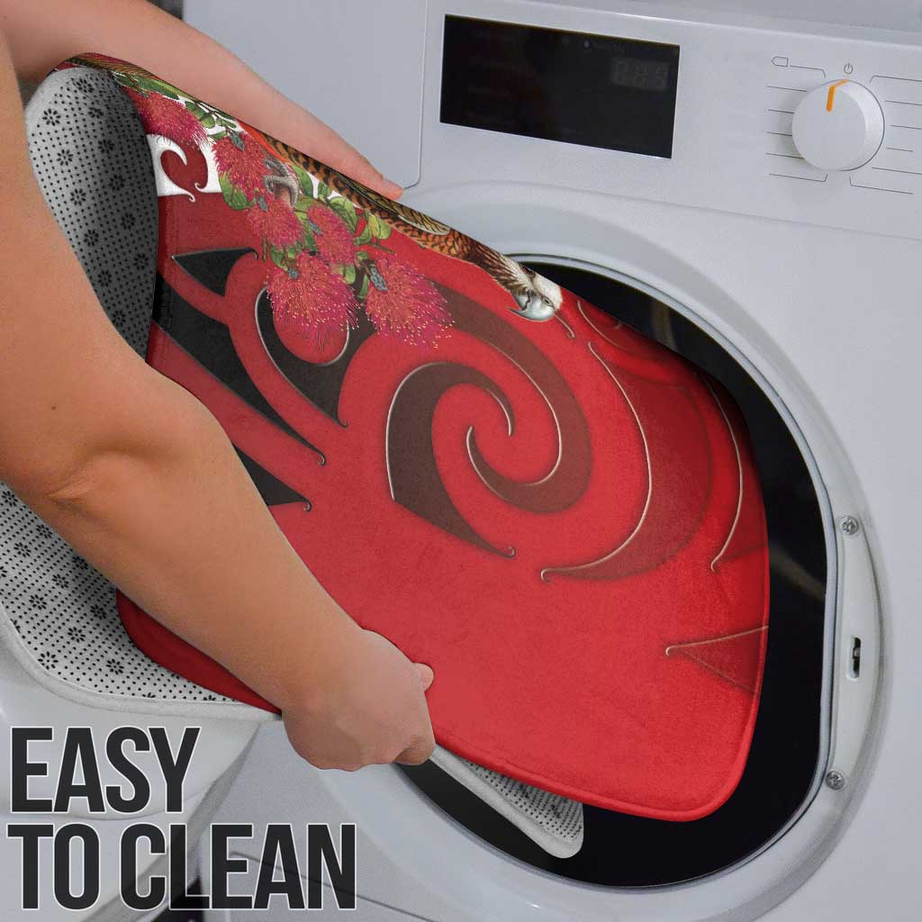 New Zealand Parrot Kaka Bathroom Set Maori Koru With Pohutukawa Flowers - Polynesian Pride