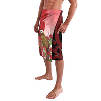 New Zealand Parrot Kaka Lavalava Maori Koru With Pohutukawa Flowers LT05 - Polynesian Pride