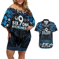Micronesia FSM 691 Couples Matching Off Shoulder Short Dress and Hawaiian Shirt Respect Culture