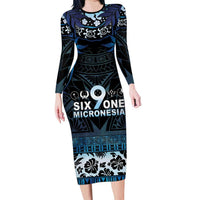Micronesia FSM 691 Family Matching Long Sleeve Bodycon Dress and Hawaiian Shirt Respect Culture